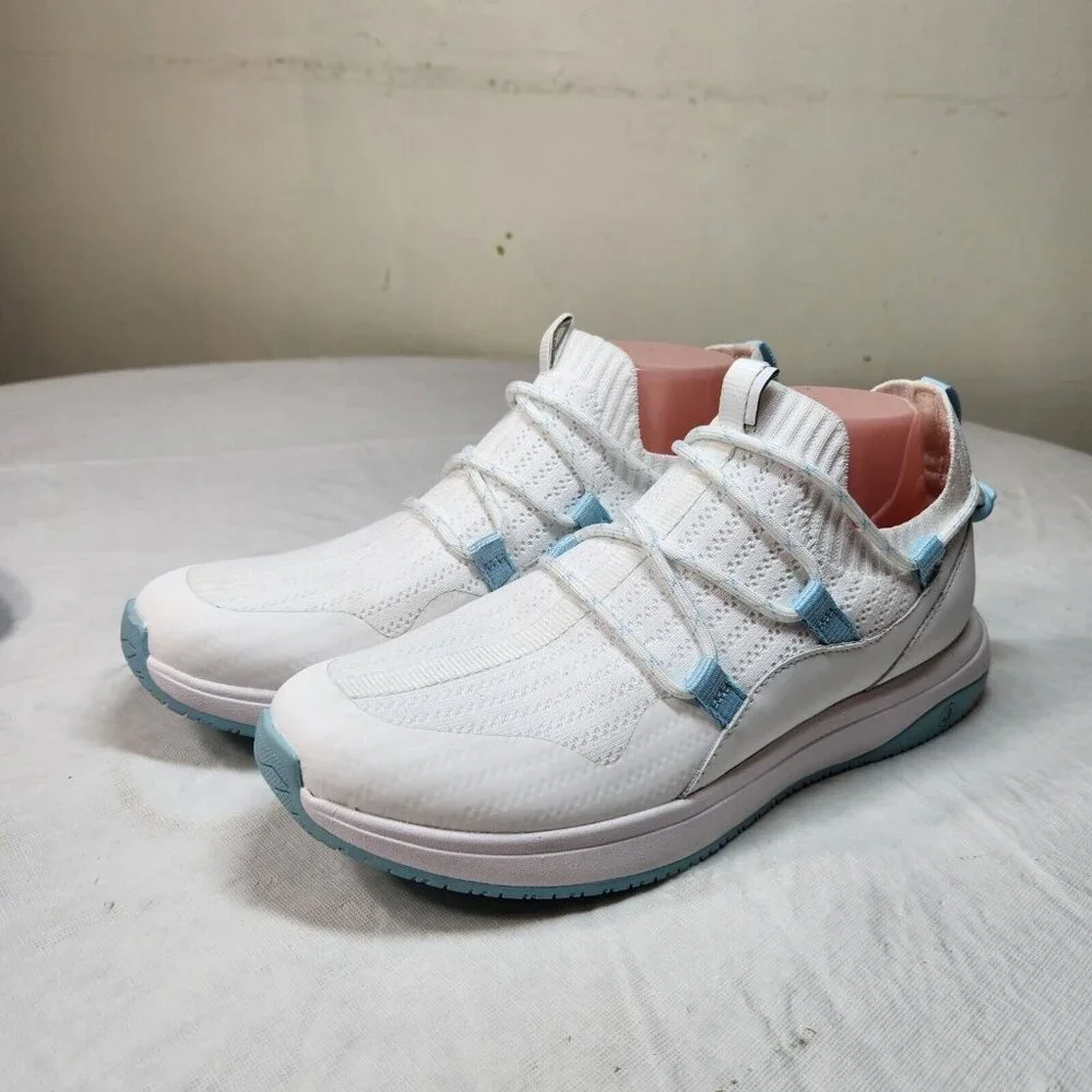 Nurture Restore Women's size 6.5 M Lace Up Comfort Sneakers White blue Shoes 304 - Picture 2 of 8